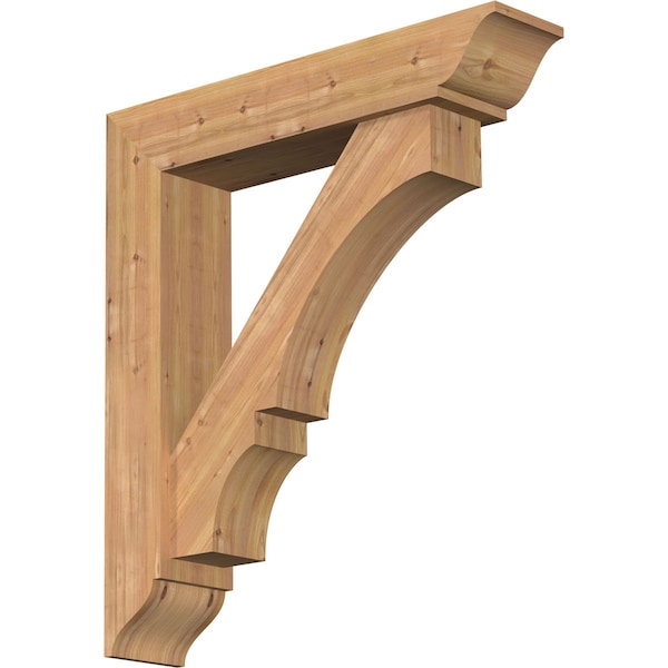 Ekena Millwork Balboa Traditional Smooth Bracket w/ Offset Brace, Western Red Cedar, 7 1/2"W x 36"D x 40"H BKT0806X36X40BOA01SWR - main